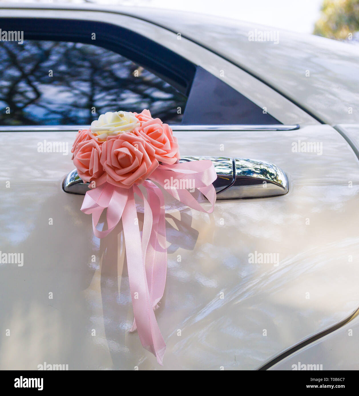 Blumen Detail Auf Einer Hochzeit Auto Stockfotografie Alamy