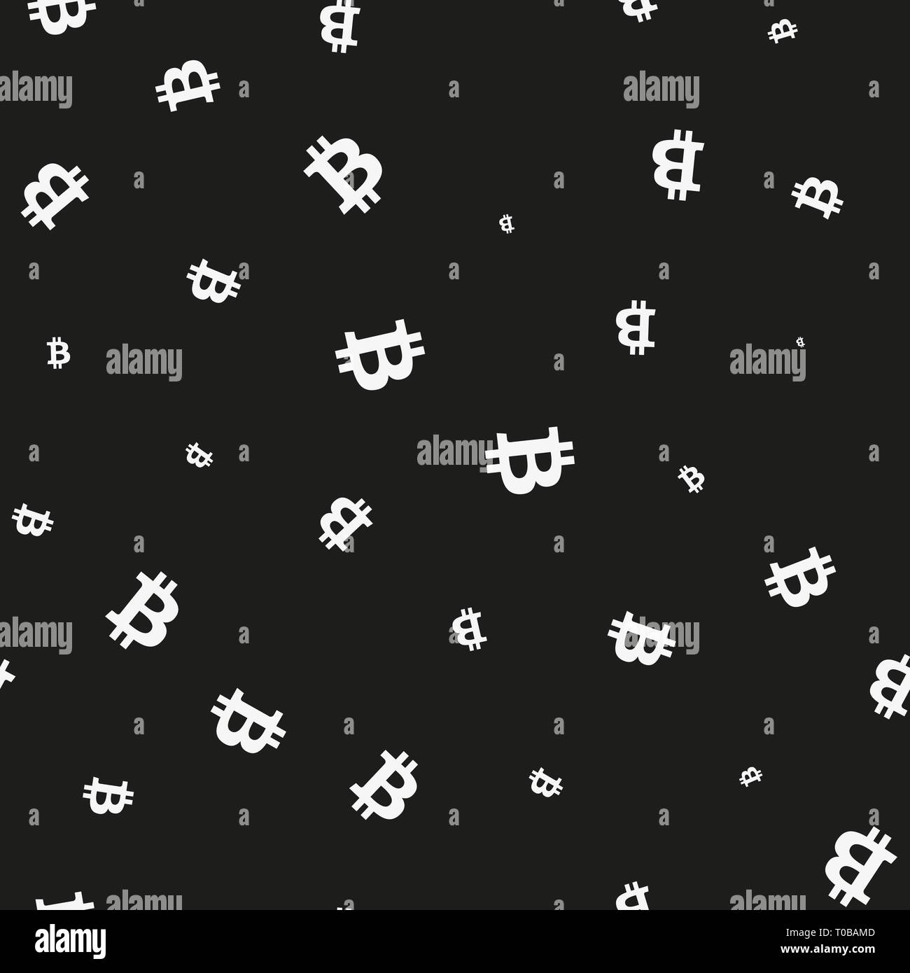 Einfache Bitcoins nahtlose Muster Symbole. Hintergrund und Textur. Stock Vektor