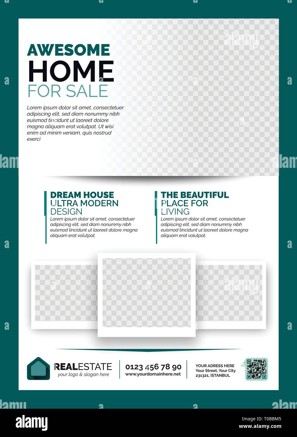 Immobilien Broschure Flyer Design Vorlage Stock Vektorgrafik Alamy