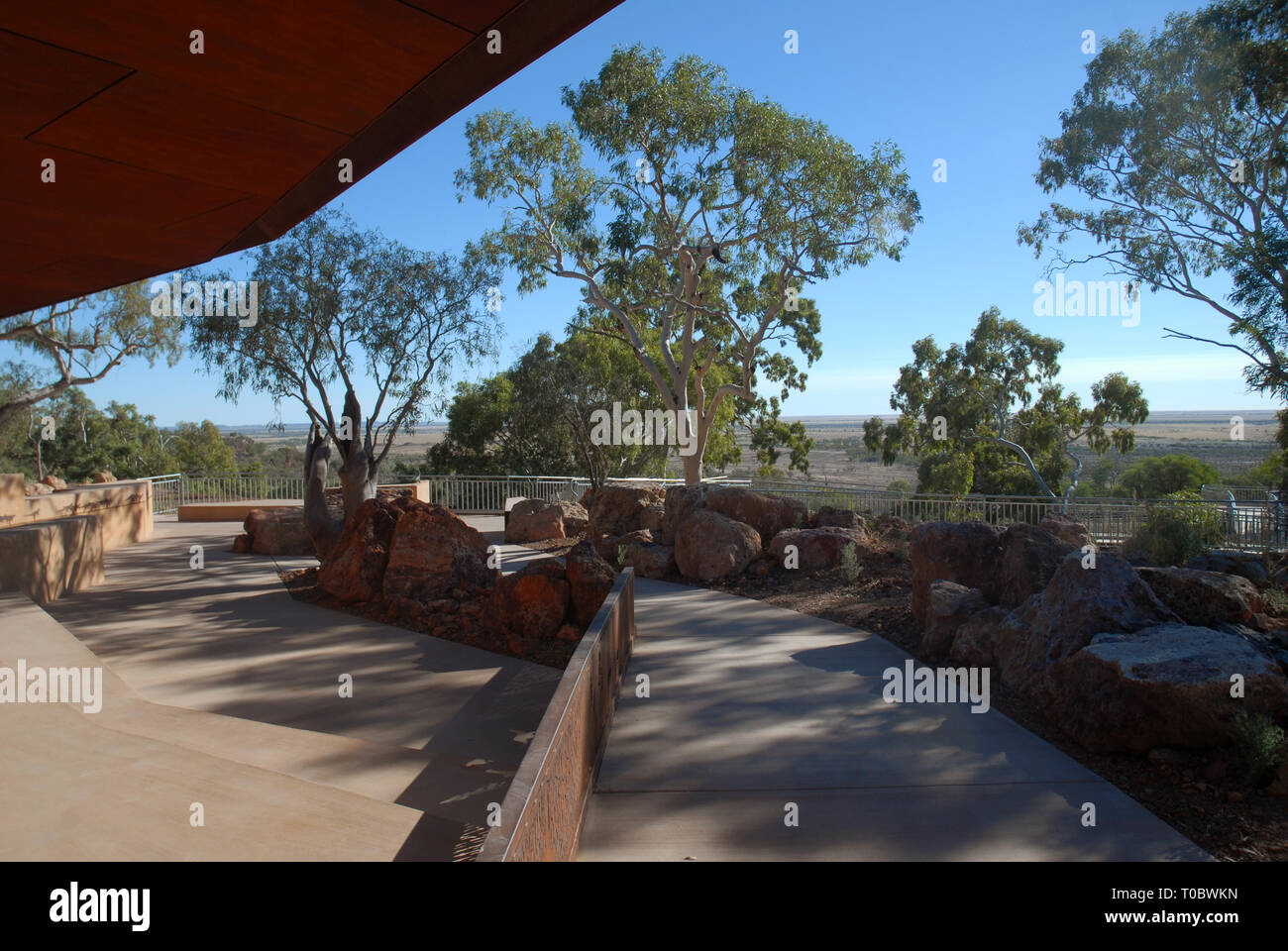 DINOSAUR CANYON, die Australische Zeitalter der Dinosaurier Museum für Naturkunde, Winton, Queensland, Australien. Stockfoto