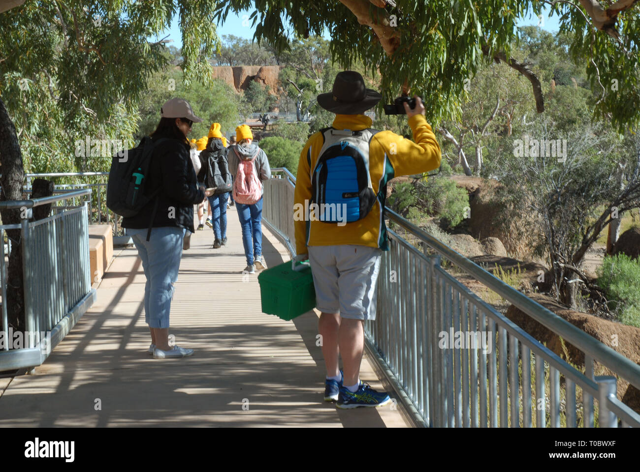 DINOSAUR CANYON, die Australische Zeitalter der Dinosaurier Museum für Naturkunde, Winton, Queensland, Australien. Stockfoto