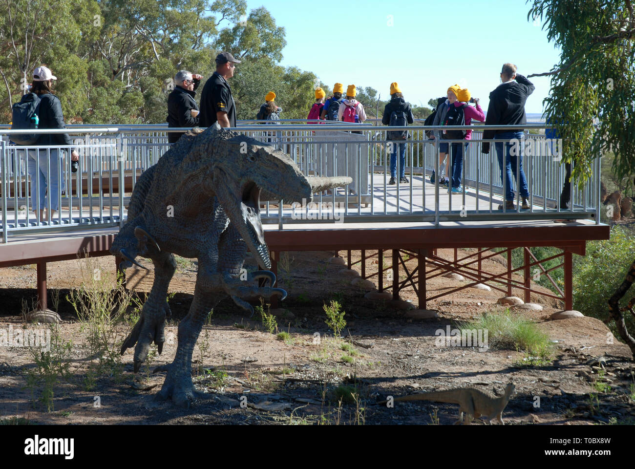 DINOSAUR CANYON, die Australische Zeitalter der Dinosaurier Museum für Naturkunde, Winton, Queensland, Australien. Stockfoto