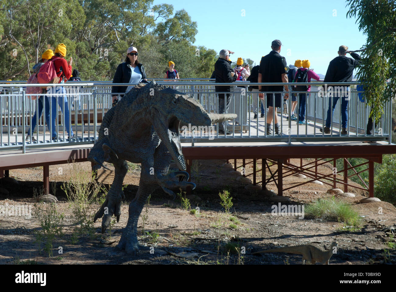 DINOSAUR CANYON, die Australische Zeitalter der Dinosaurier Museum für Naturkunde, Winton, Queensland, Australien. Stockfoto