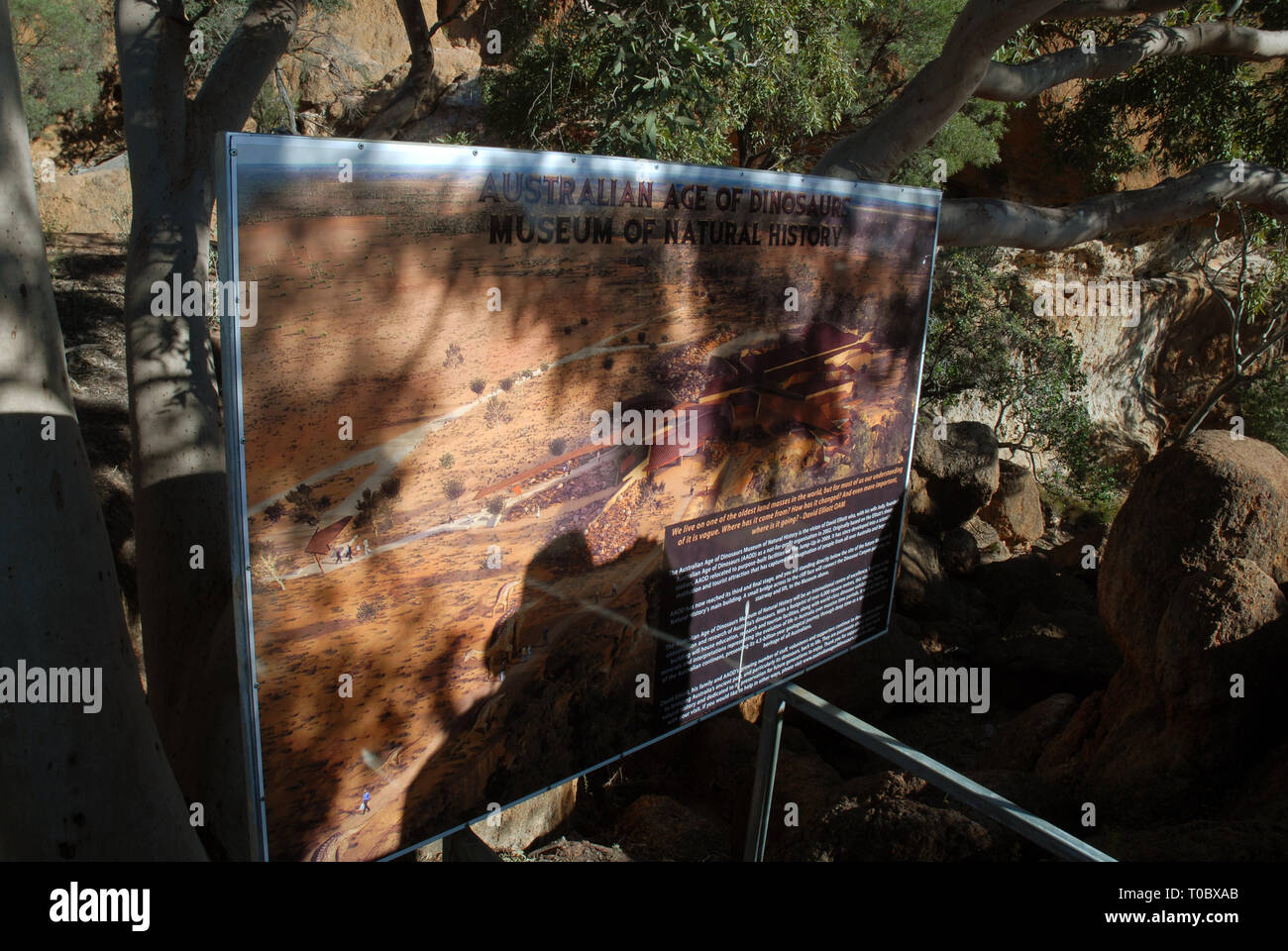 DINOSAUR CANYON, die Australische Zeitalter der Dinosaurier Museum für Naturkunde, Winton, Queensland, Australien. Stockfoto