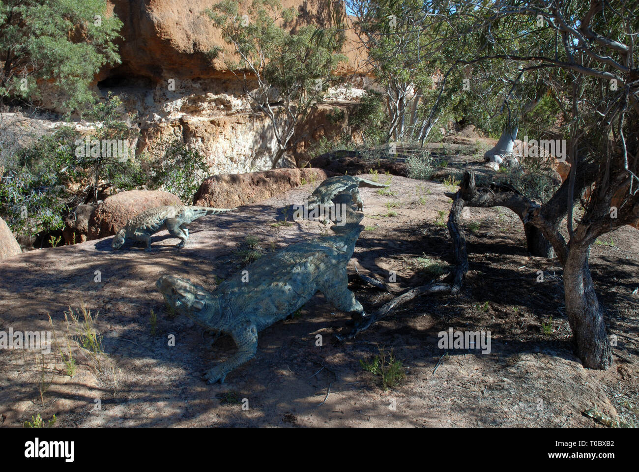 DINOSAUR CANYON, die Australische Zeitalter der Dinosaurier Museum für Naturkunde, Winton, Queensland, Australien. Stockfoto