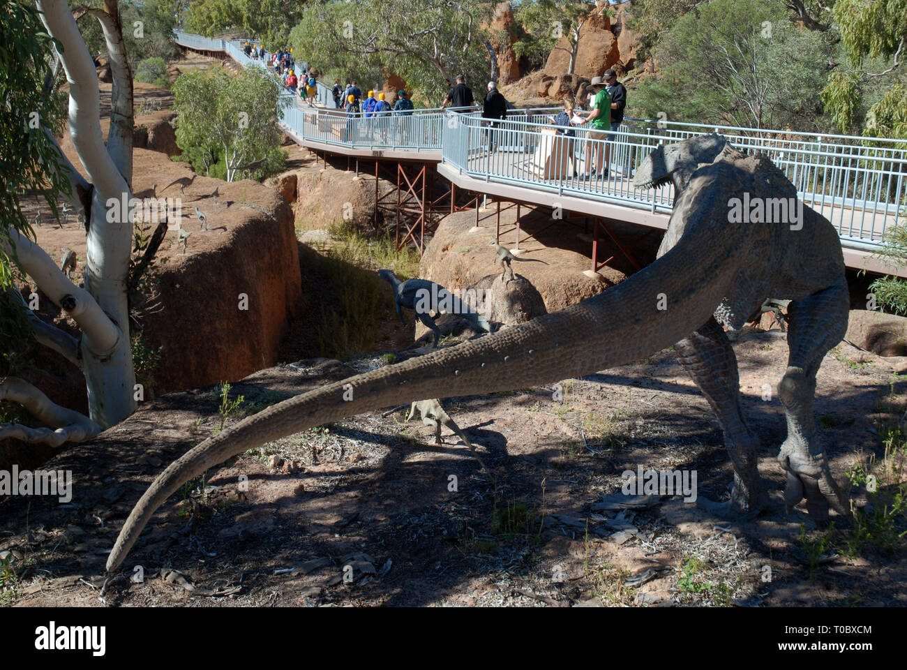 DINOSAUR CANYON, die Australische Zeitalter der Dinosaurier Museum für Naturkunde, Winton, Queensland, Australien. Stockfoto