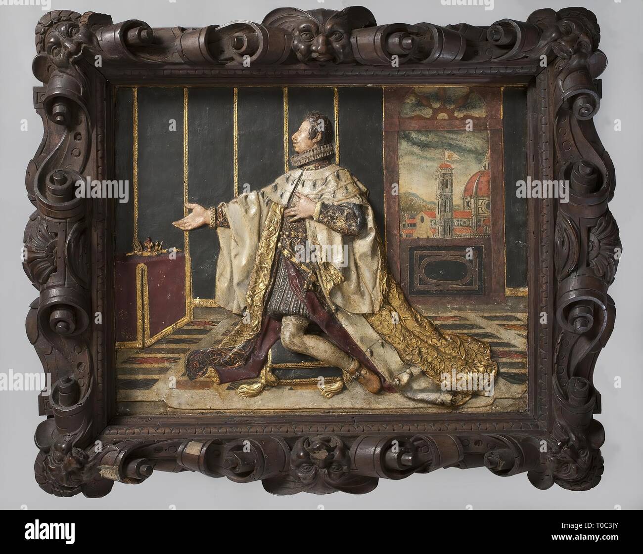 "Relief: Betende Cosimo II de' Medici, Großherzog von Toskana". Italien, ca. 1624. Abmessungen: 39 x 49 cm. Museum: Staatliche Eremitage, St. Petersburg. Stockfoto
