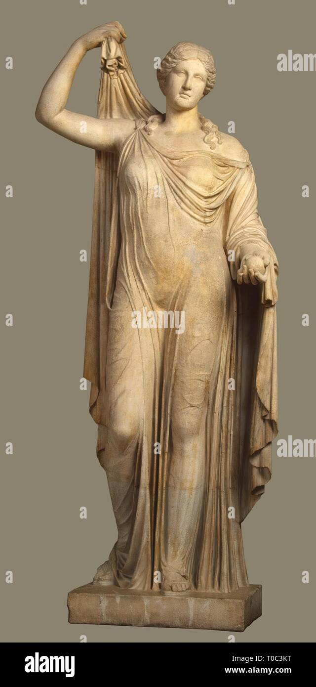 Statue der Venus (Aphrodite)". Römische Kopie eines griechischen Originals.  Das antike Rom, römische Kopie des zweiten Quartals im ersten Jahrhundert  nach dem griechischen Statue des späten 5 Jahrhundert v. Chr.. Abmessungen:  214