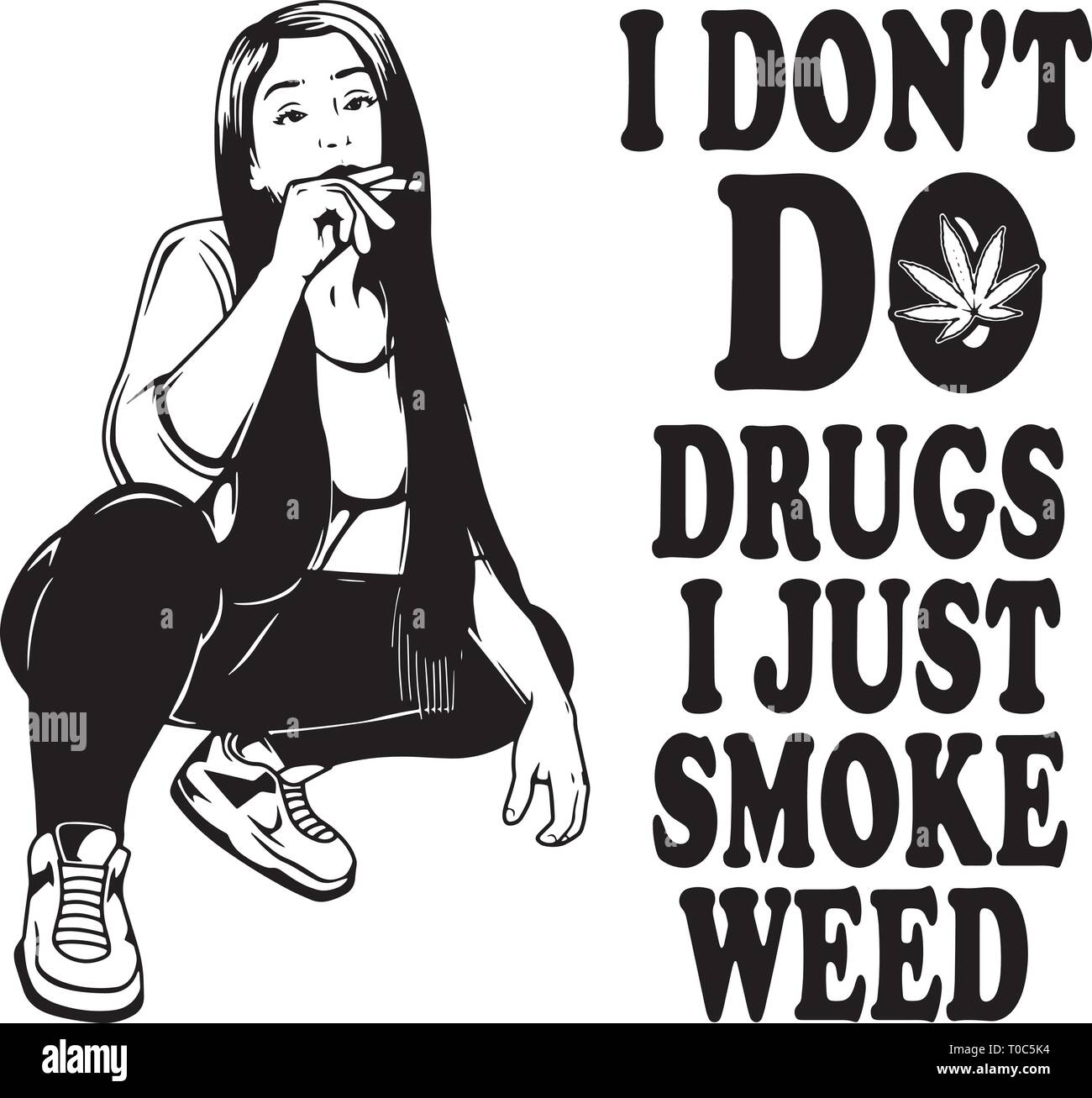 Stumpfe Weed Cannabis marihuana Topf Stein hohe Leben Raucher Droge 420 Mary Jane Stock Vektor