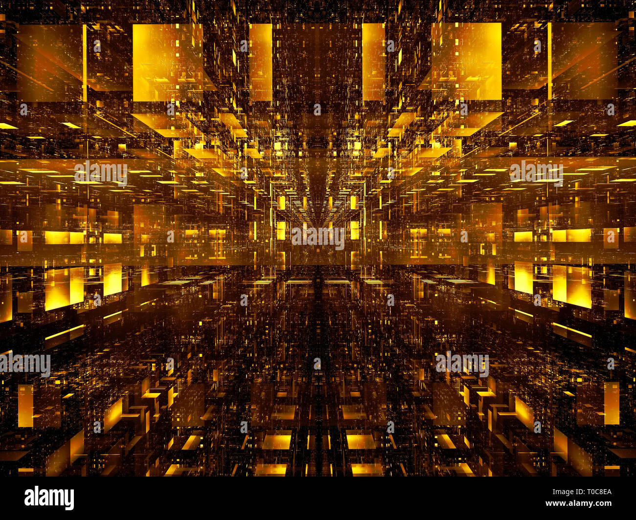 Helle tech Hintergrund mit Bausteinen - Abstrakt digital erzeugten Bild Stockfoto