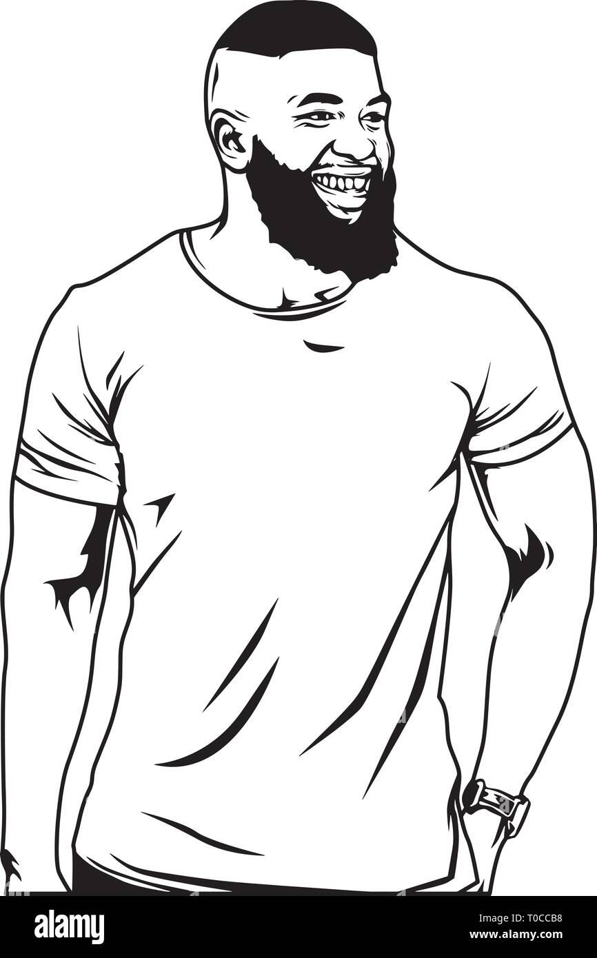 Bart Friseur Mode Modell Friseur Haare schneiden Friseur Hipster Person Stock Vektor