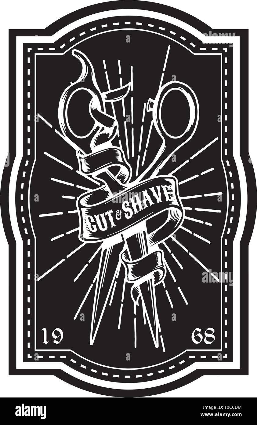 Bart Friseur Mode Modell Friseur Haare schneiden Friseur Hipster Person Stock Vektor