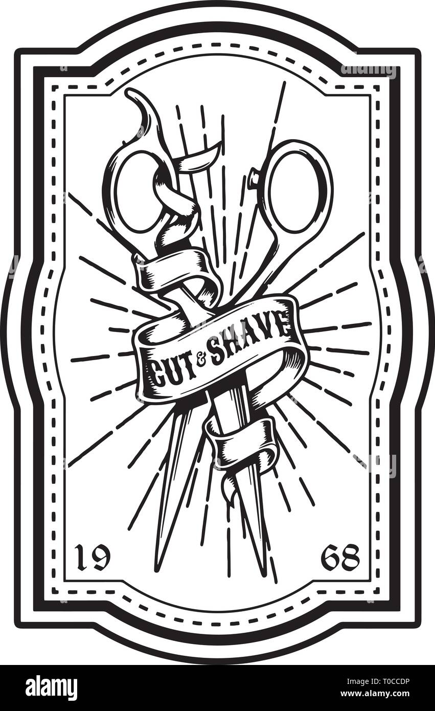 Bart Friseur Mode Modell Friseur Haare schneiden Friseur Hipster Person Stock Vektor