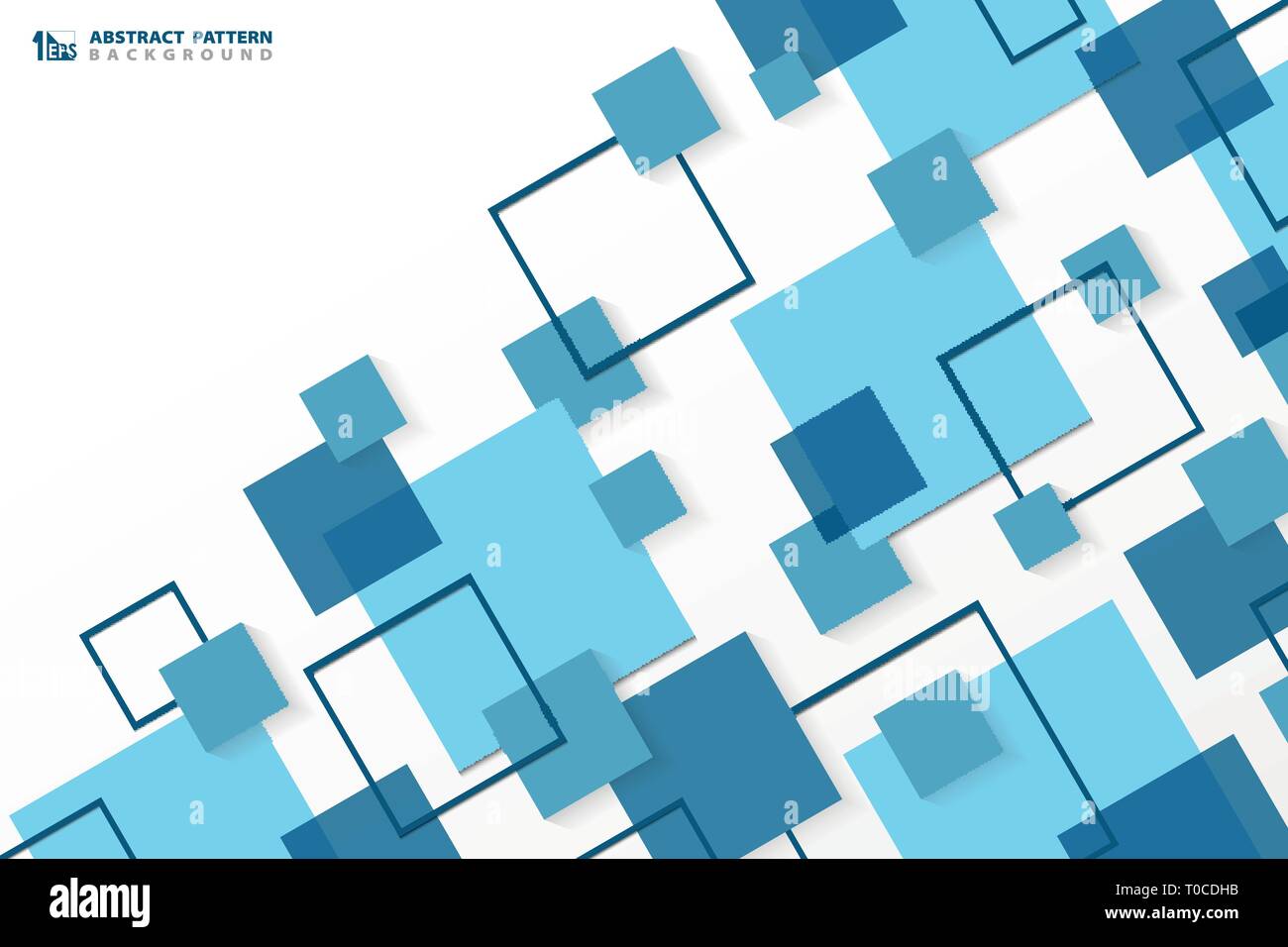 Abstrakte Technik moderne Blue Square geometrische Muster Hintergrund. Sie für Ad, Poster, Corporate Präsentation verwenden können, Geschäftsbericht, Cover Design. Stock Vektor