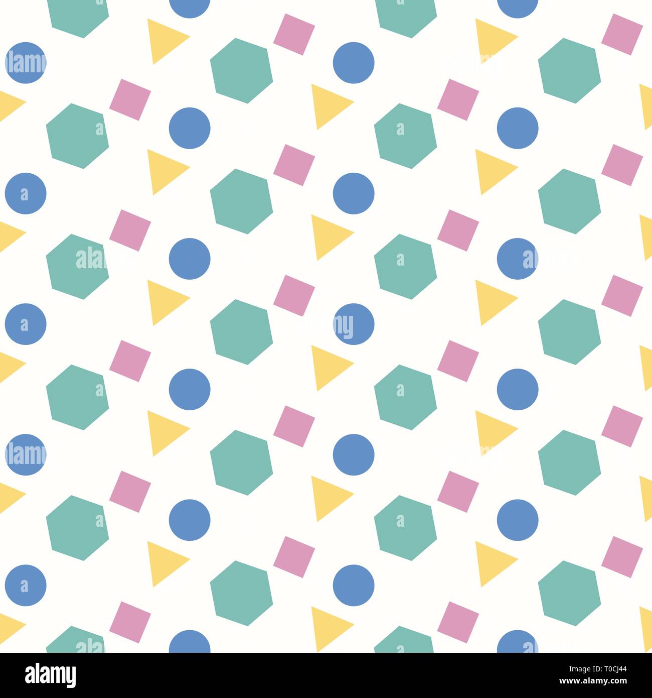 Geometrische Muster Hintergrund, Kreis, Quadrat, Dreieck, Sechskant, nahtlos, Vector EPS 10. Stock Vektor