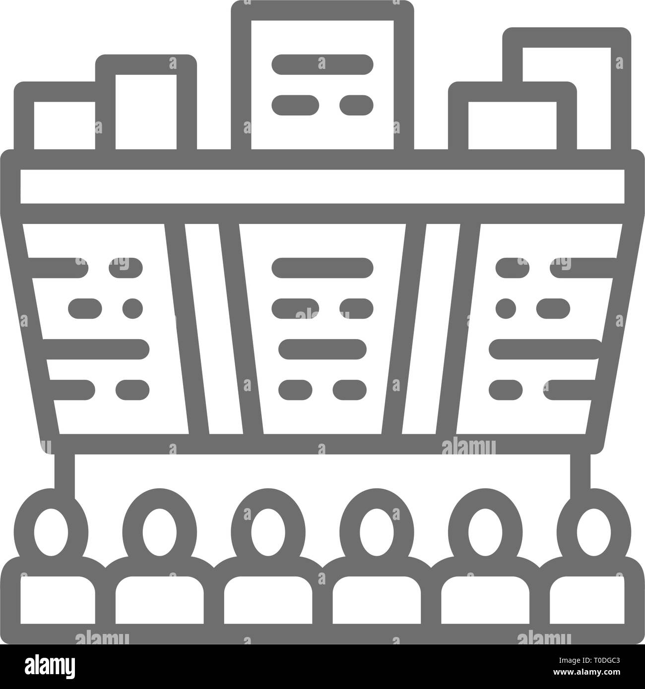 Leute, schaut auf die Börsenkurse auf einem Display Board, online Stock Trading Symbol Leitung. Stock Vektor