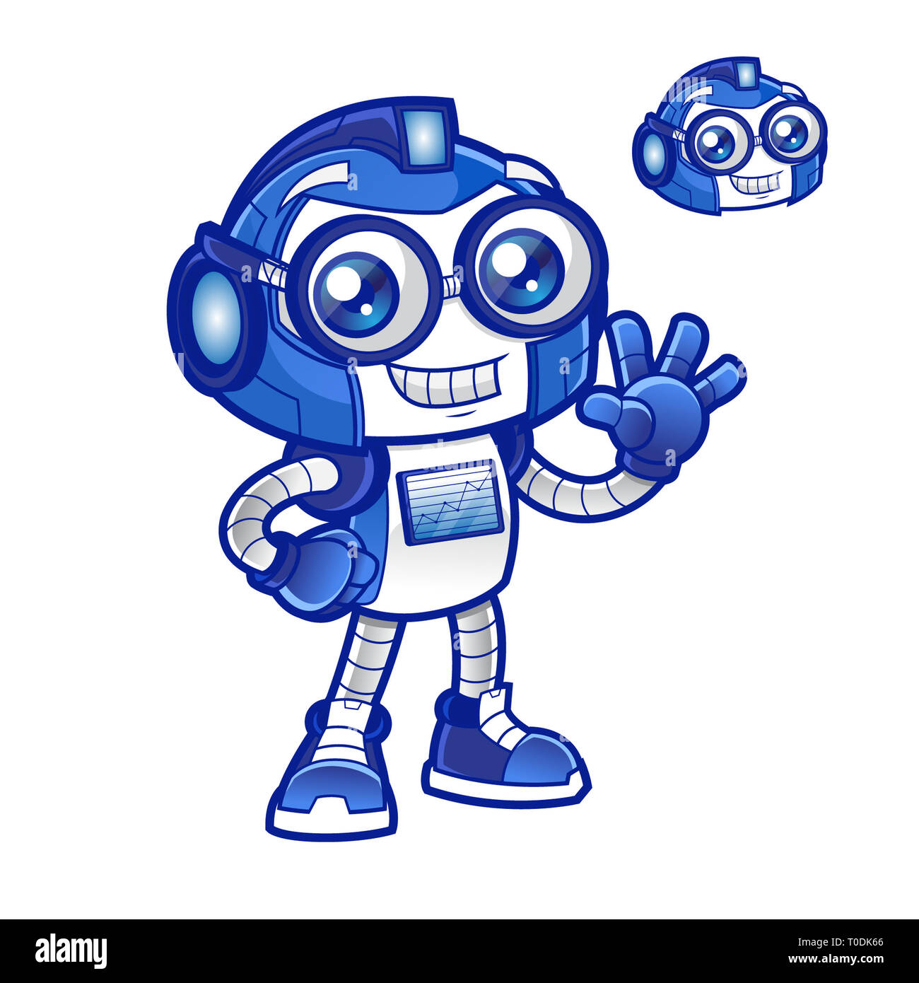 Charakter - Maskottchen Roboter blau Stockfoto