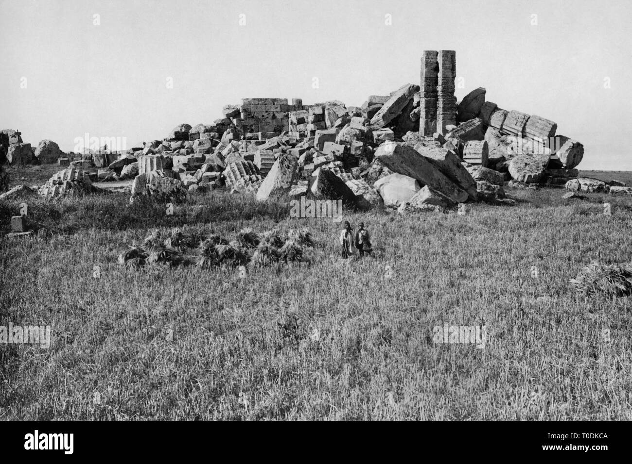 Italien, Sizilien, Selinunte, die Überreste der Tempel von Giunone, 1900-10 Stockfoto