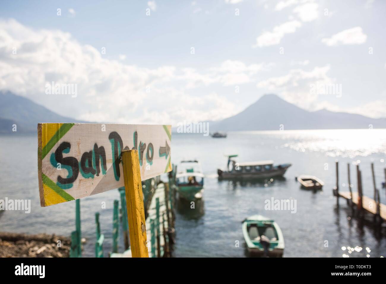 Erkunden San Pedro, Atitlan See, Guatemala Stockfoto