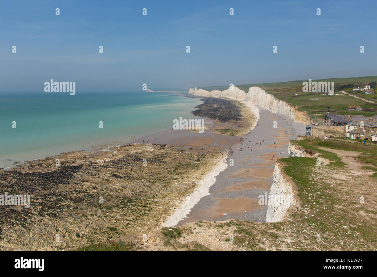 Schönen Felsen Birling Gap Strand und Sieben Schwestern East Sussex England UK schöne britische Küste Stockfoto