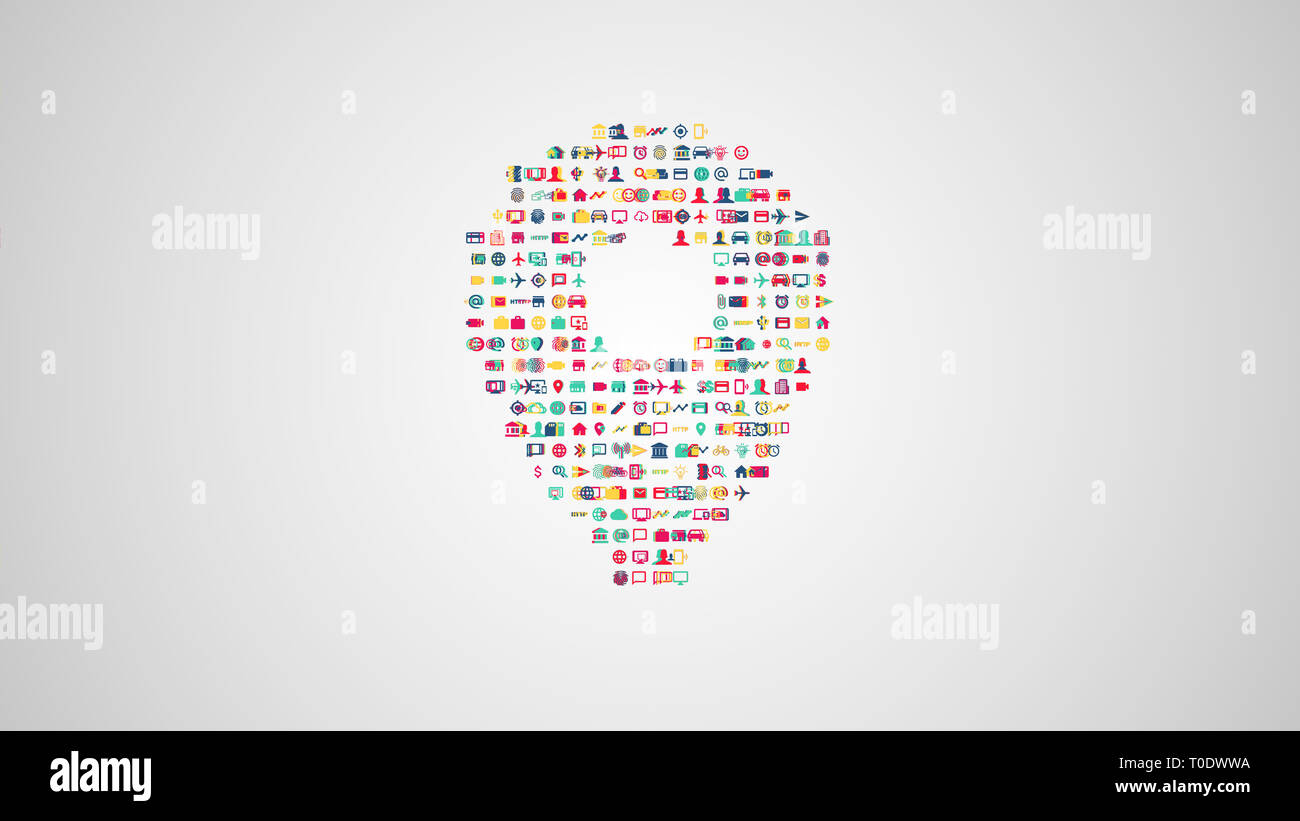 Geo Position aus Sätzen der Symbole des modernen Lebens Stockfoto