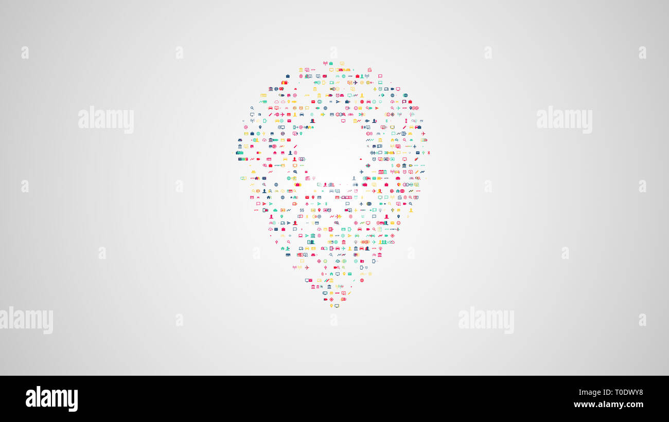 Geo Position aus Sätzen der Symbole des modernen Lebens Stockfoto