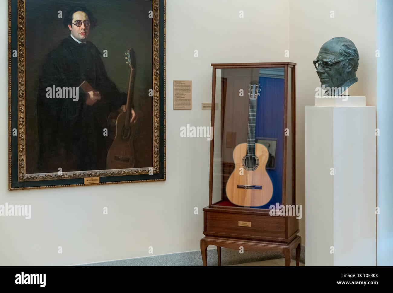Madrid Königliche Akademie der Schönen Künste Real Academia de Bellas Artes de San Fernando. Zimmer mit Andrés Segovia virtuose Spanische klassischer Gitarrist gewidmet Stockfoto