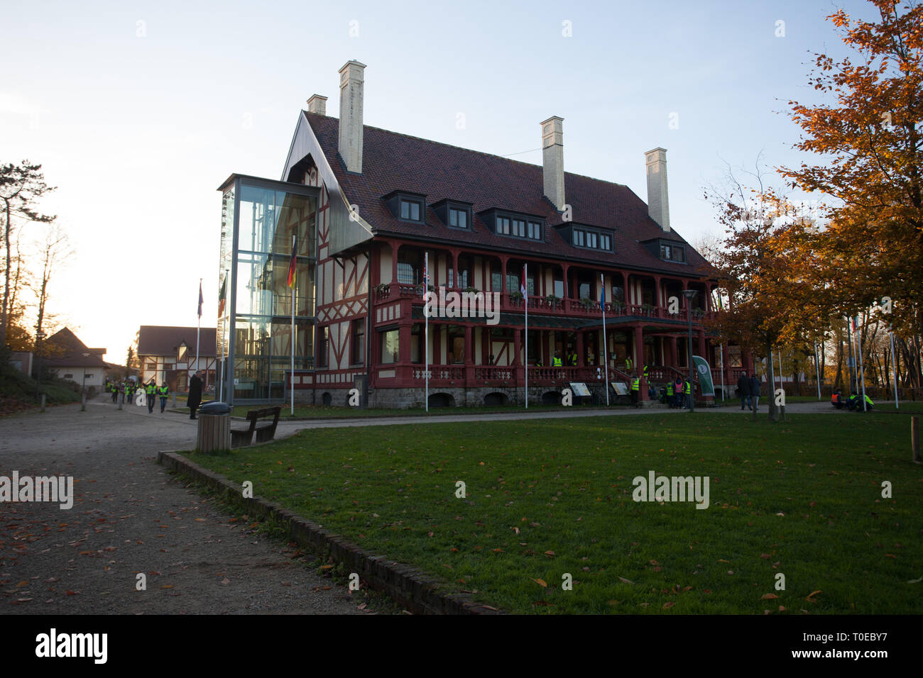 Memorial Museum Passchendaele erzählt die Geschichte des Krieges im Ypernbogens und der Schlacht von Passchendaele eine der blutigsten Schlachten des Ersten Weltkrieges. Stockfoto