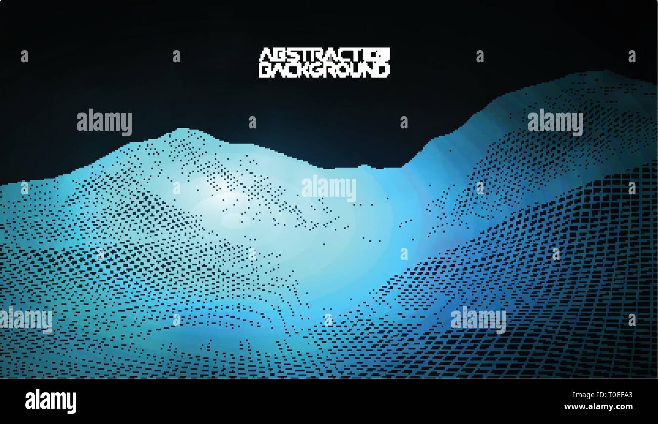 Abstract vector Drahtmodell Landschaft Hintergrund. Cyberspace Grid. 3d-technologie Drahtmodell Vector Illustration. Digitale Drahtmodell Landschaft für Stock Vektor