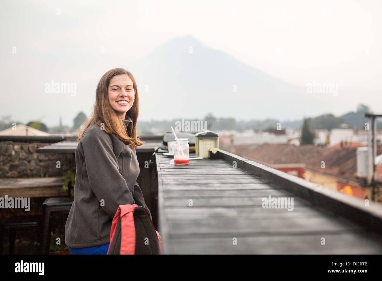 Kaffee in Antigua Guatemala Stockfoto