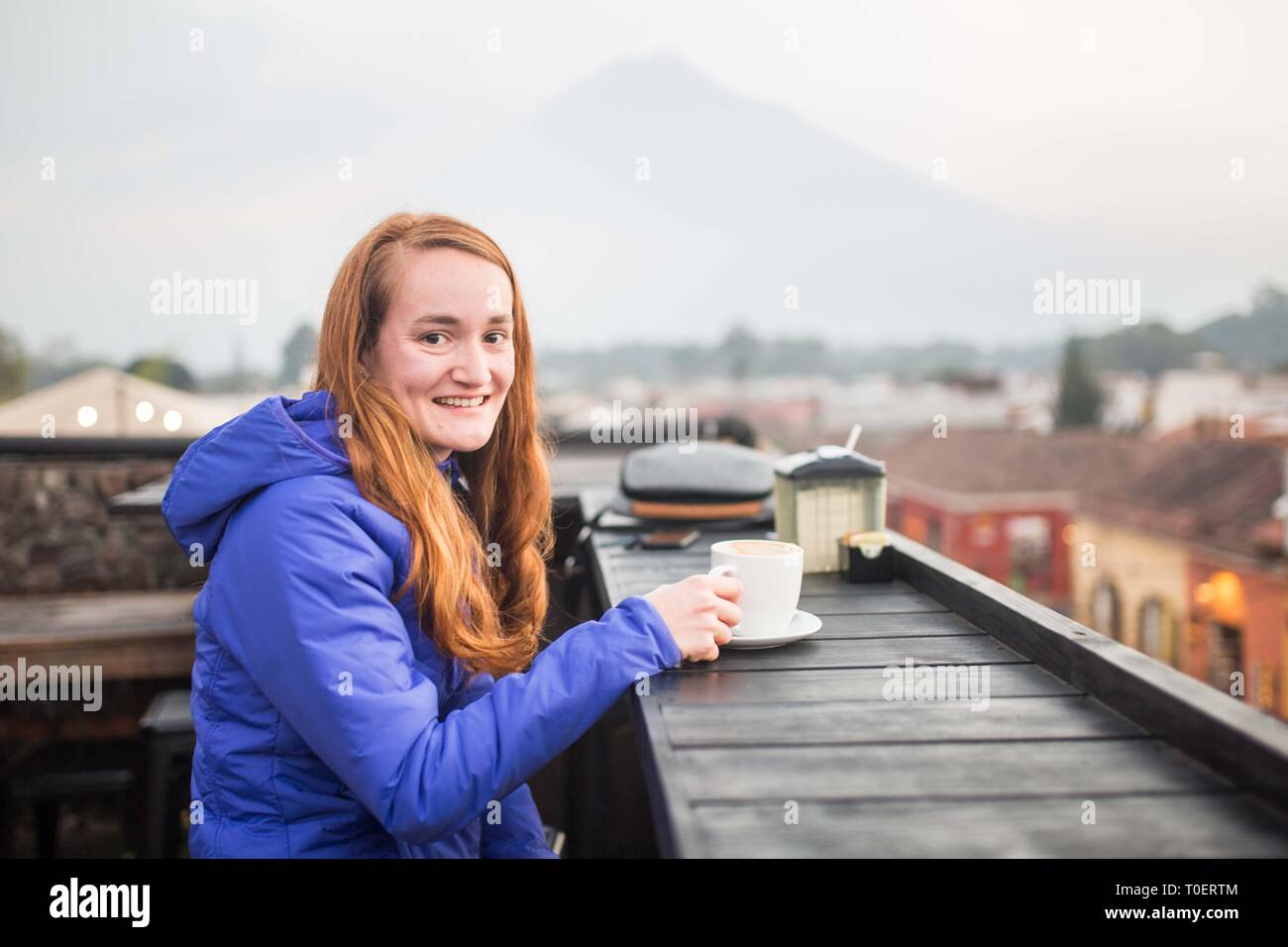 Kaffee in Antigua Guatemala Stockfoto