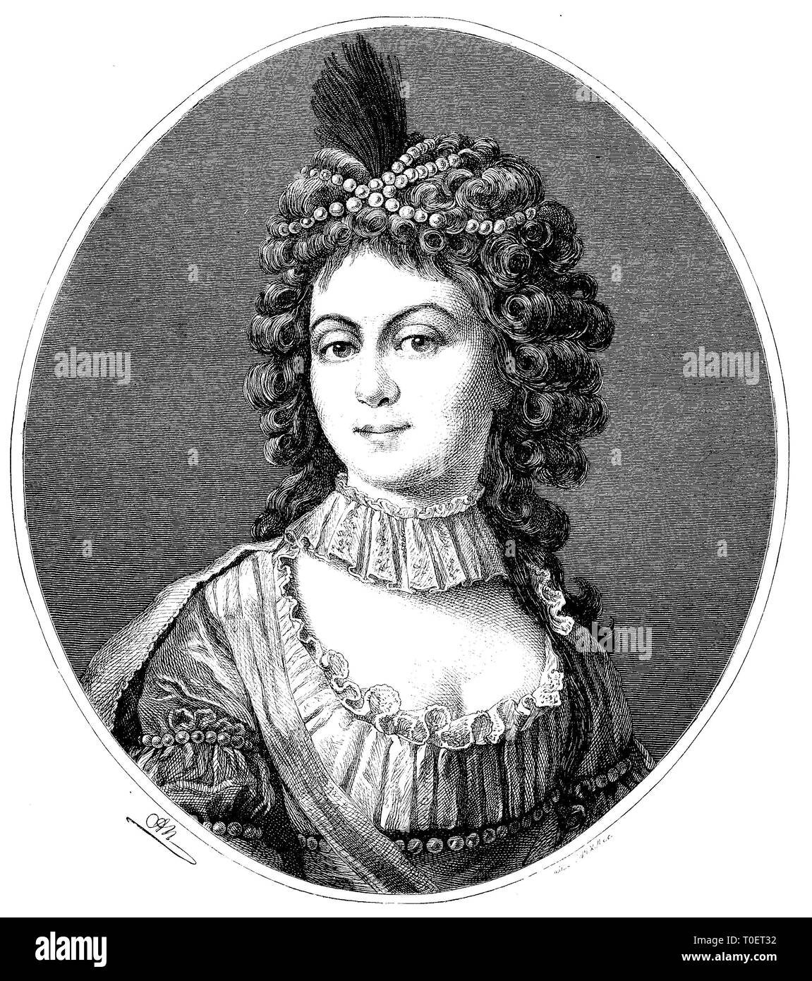 Prinzessin Charlotte von Sachsen-hildburghausen, 1787-1847, Kind von Friedrich, Herzog von Sachsen-altenburg und seine Frau, Herzogin Charlotte Georgine von Mecklenburg-Strelitz/Katharina Charlotte Georgine Friederike Sophie Therese von Sachsen-Hildburghausen, 1787-1847, Prinzessin von Sachsen-Hildburghausen und durch Heirat Prinzessin von Württemberg, seitdem Prinzessin Paul von Württemberg genannt. Stockfoto