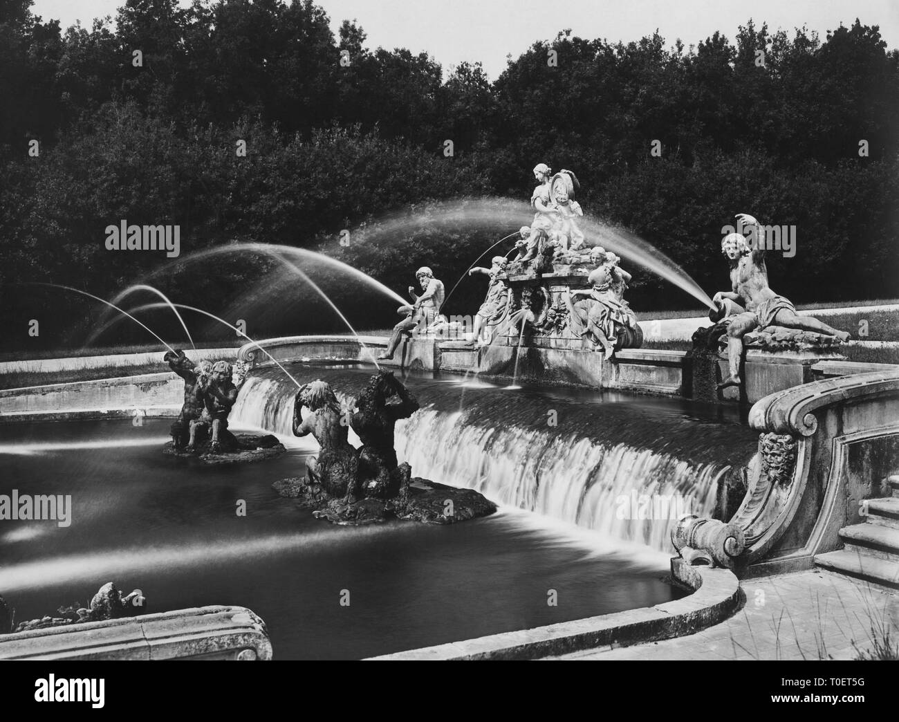 Brunnen von Ceres, der Königspalast von Caserta, Neapel, Kampanien, Italien 1910 Stockfoto