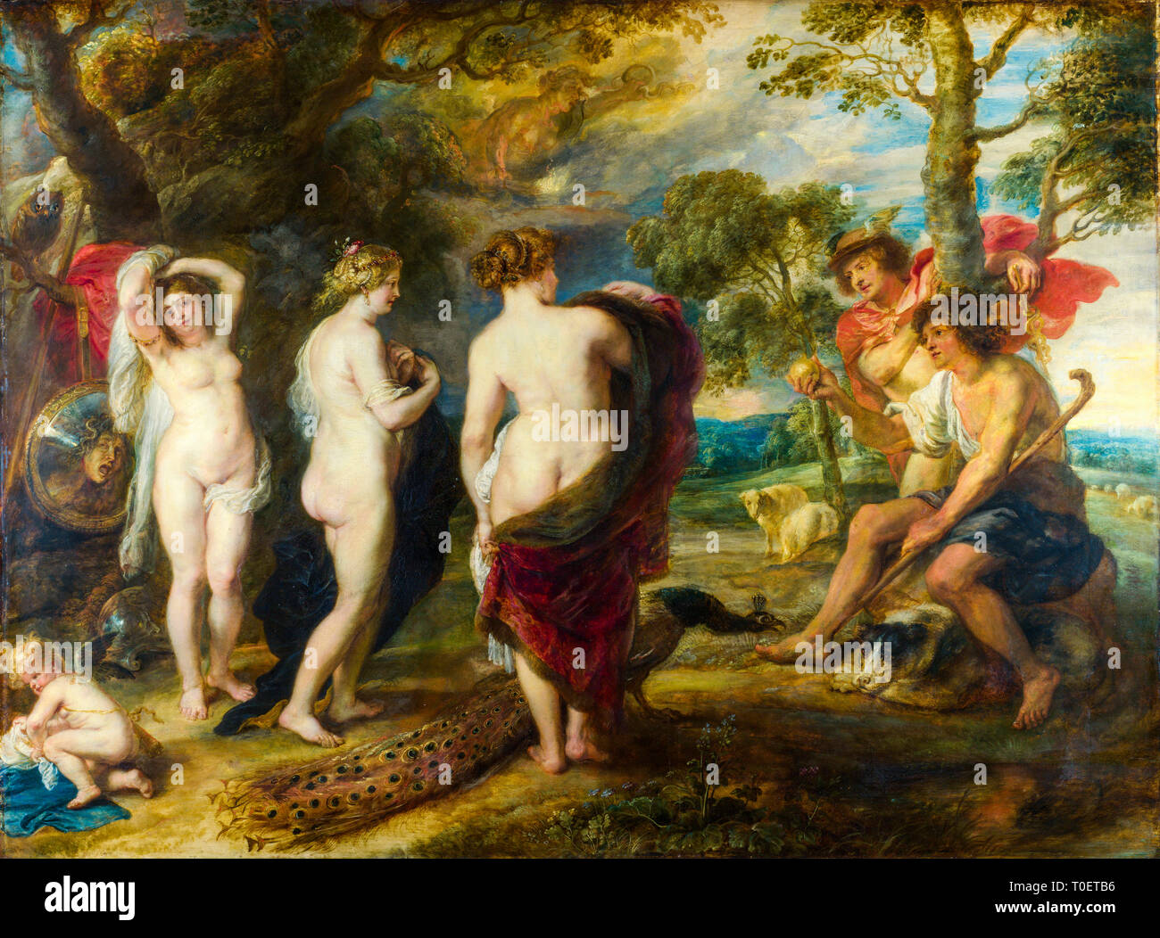 Peter Paul Rubens, das Urteil von Paris, Ölgemälde auf Eichenplatte, um 1632 Stockfoto