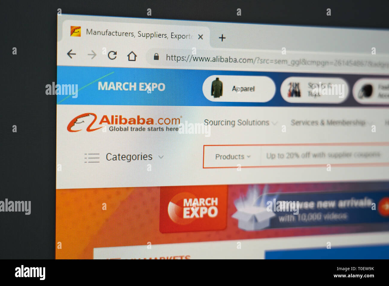 Alibaba China Business to Business Website Stockfoto