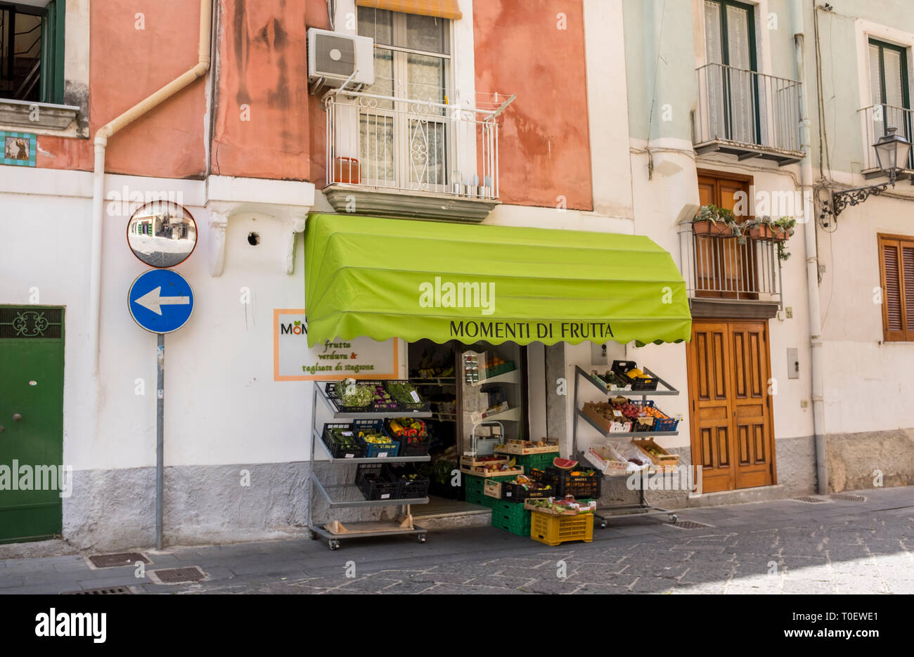 Szenen und Details aus Minori, Italien an der Amalfi Küste Stockfoto