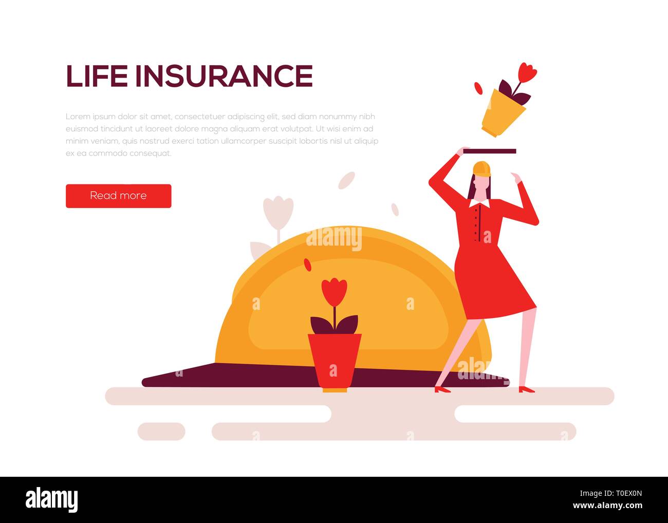 Lebensversicherung - bunte flache Design style Web Banner Stock Vektor