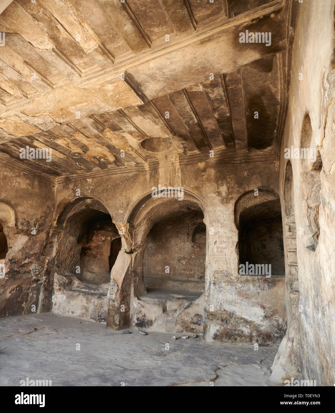Bild-und-Bild von Königin Tamar Halle Innenraum, Uplistsikhe (Herren Festung) troglodyte Cave City, in der Nähe von Gori, Shida Kartli, Georgia. UNESCO-Heri Stockfoto