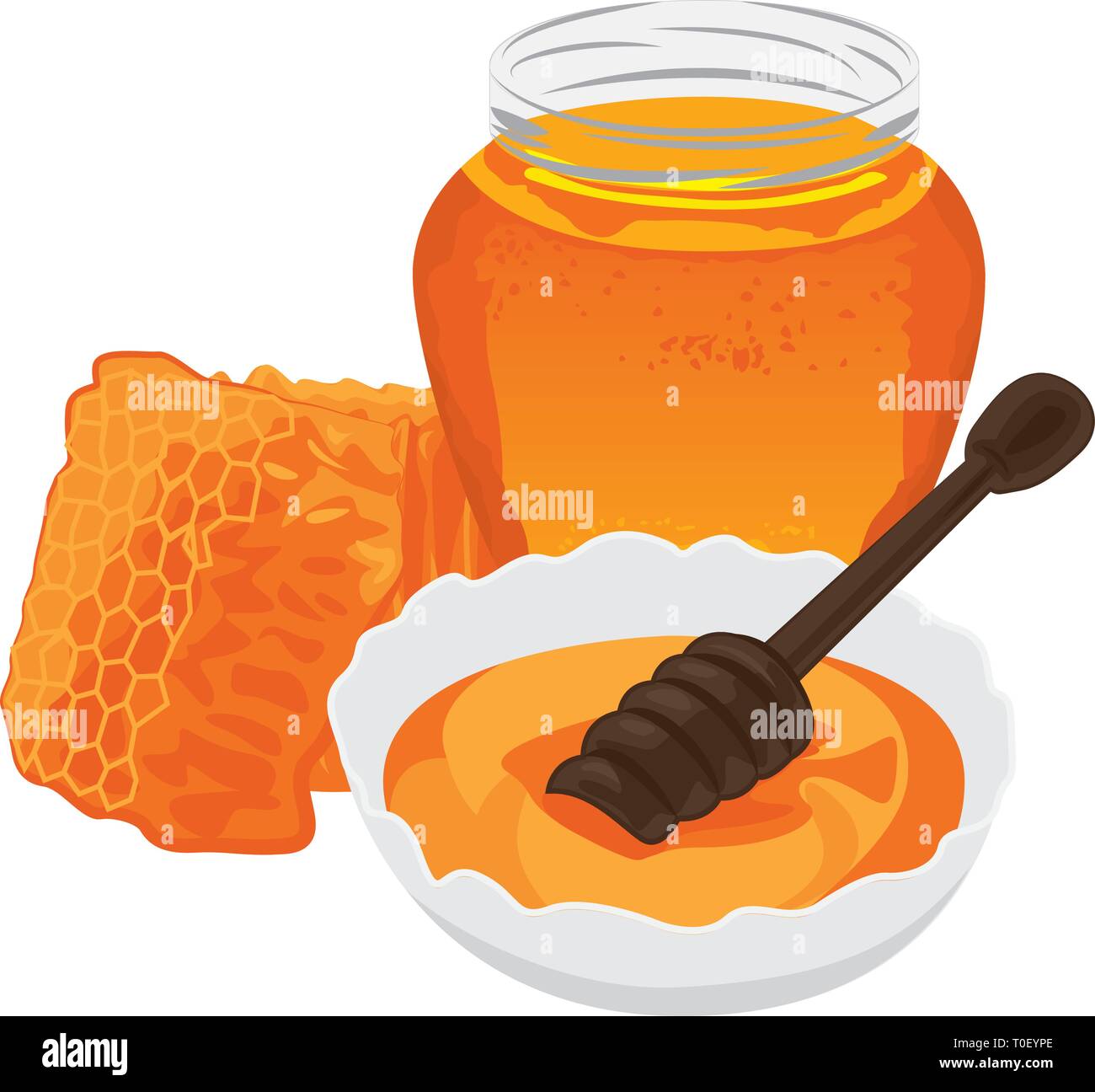 Honig. Vector Illustration. Weißer Hintergrund Stock Vektor