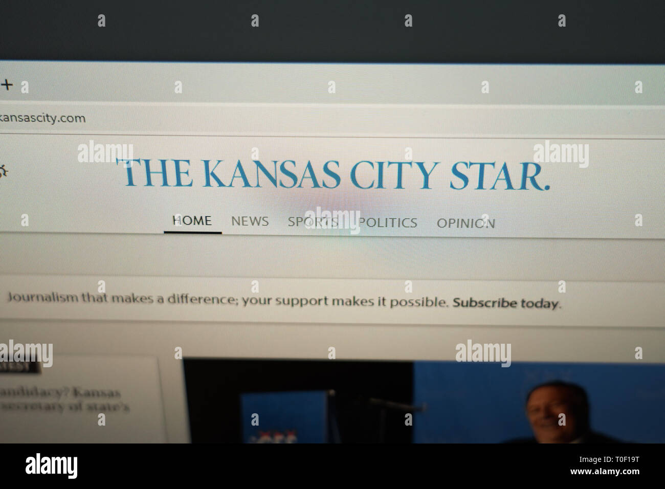 Die Kansas City Star Website Stockfoto