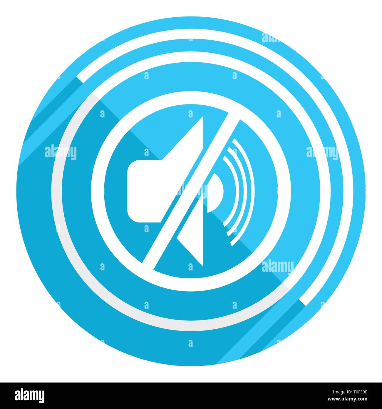 Flaches Design blau Web Icon , Vector Illustration für Webdesign und mobile Anwendungen zu bearbeiten Stummschaltung Stock Vektor