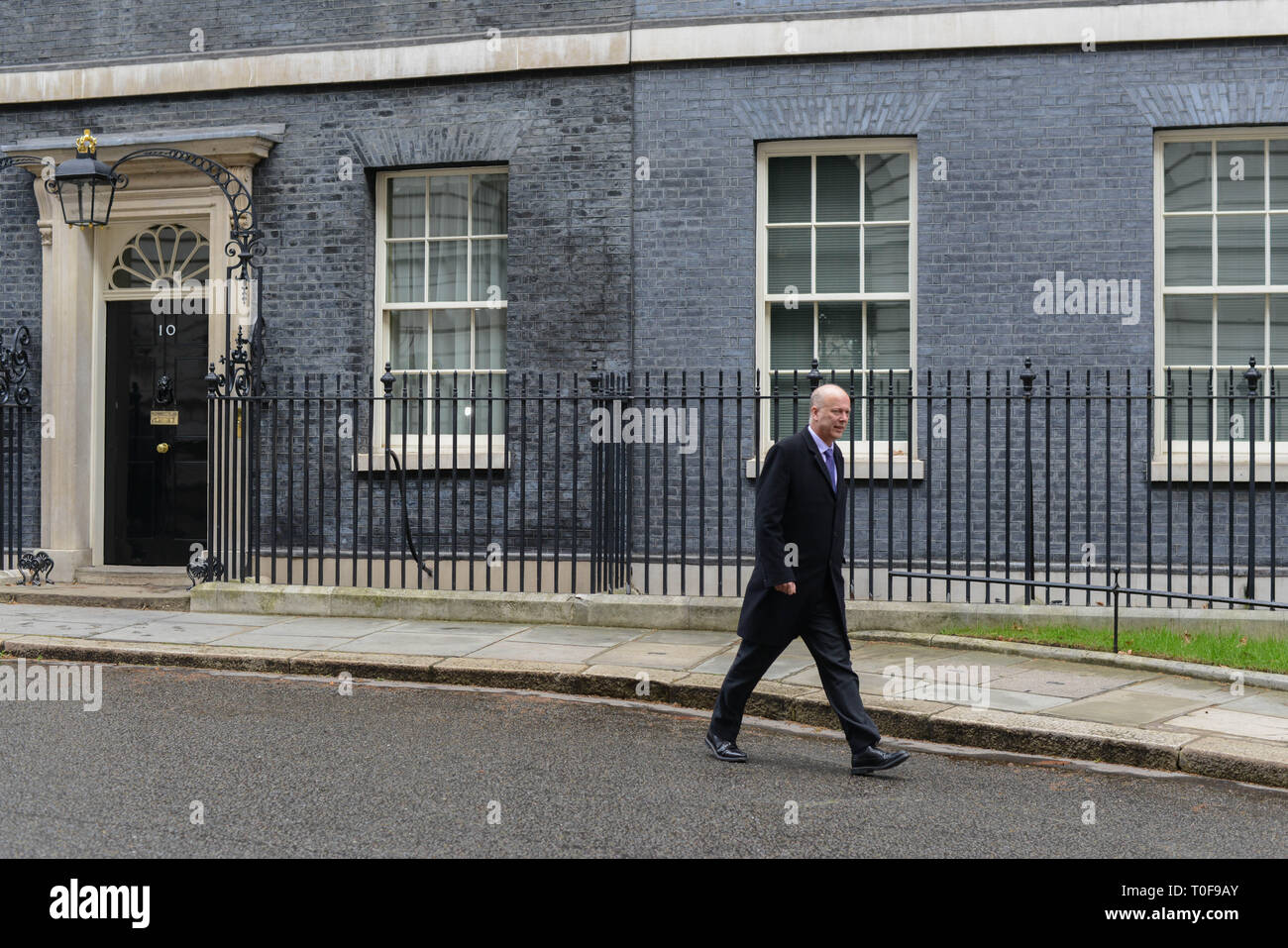 London, Großbritannien. 19. März, 2019. Chris Grayling MP, der Staatssekretär für Verkehr, Blätter 10 Downing Street nach der Kabinettssitzung, an dem Tag, an dem Premierminister Theresa beschließen wird, was Ihre nächsten Schritte sind nach ihrem Brexit Pläne ein wichtiger Schlag durch die Commons Speaker behandelt wurden. Quelle: Thomas Krych/Alamy leben Nachrichten Stockfoto