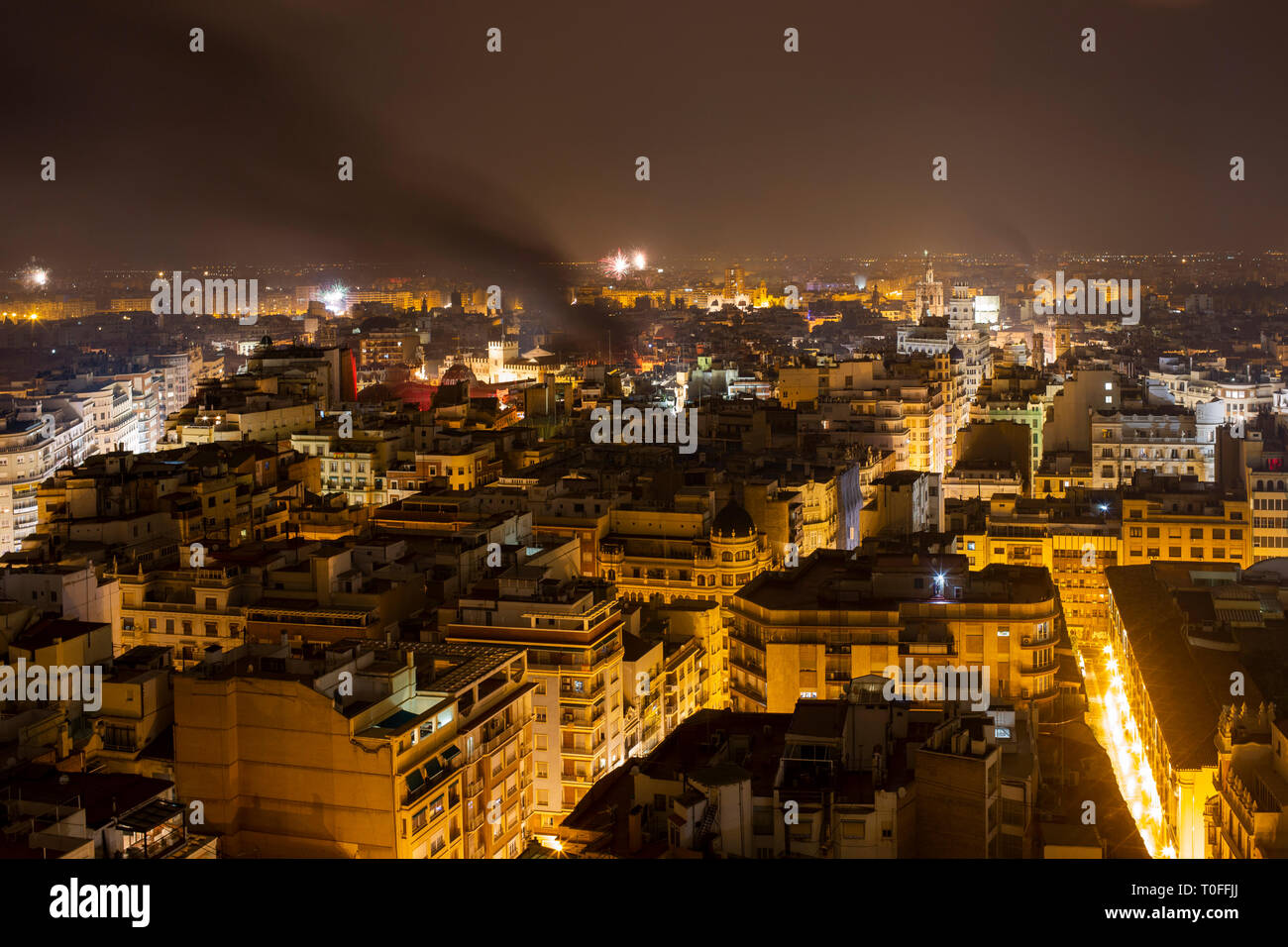 Valencia, Spanien. 19 Mär, 2019. Die Nacht der "La Crema" kennzeichnet die der Fallas 2019 Festival in Valencia, Spanien Quelle: Guillem Lopez/Alamy leben Nachrichten Stockfoto