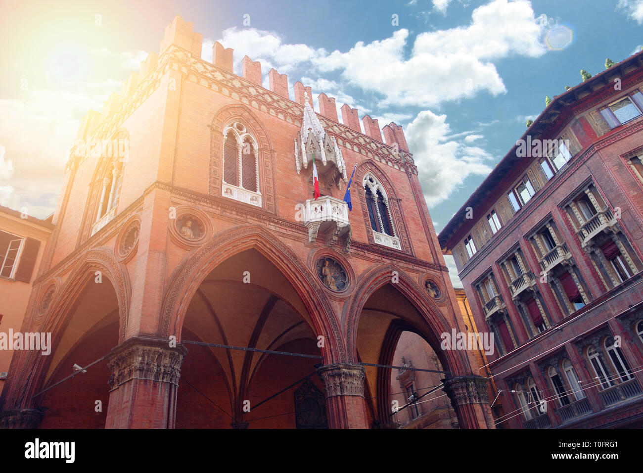 Stadtbild von Modena, Bebauen in der mittelalterlichen Stadt. Italien Stockfoto