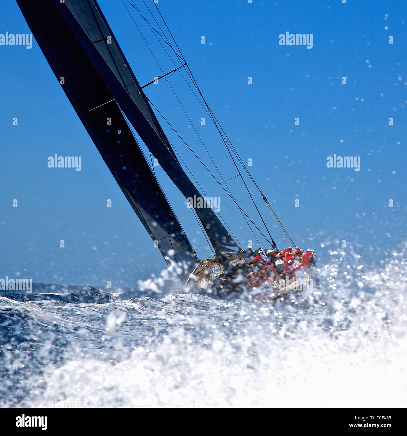 Superyacht Heften in den Wind Klasse J Superyacht Cup Rennen Palma Mallorca Stockfoto