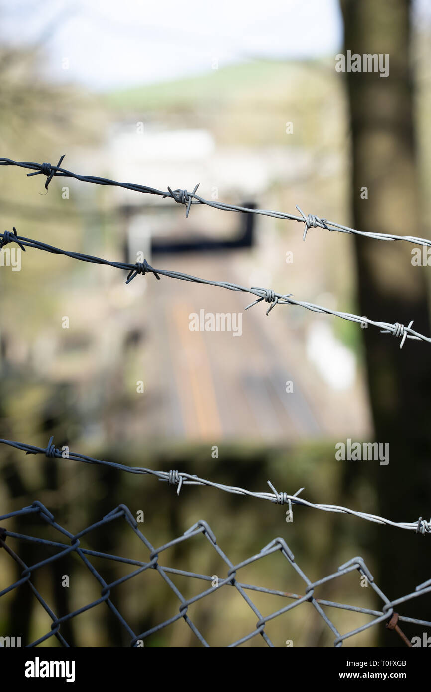 Halten Sie die Bahn Stockfoto