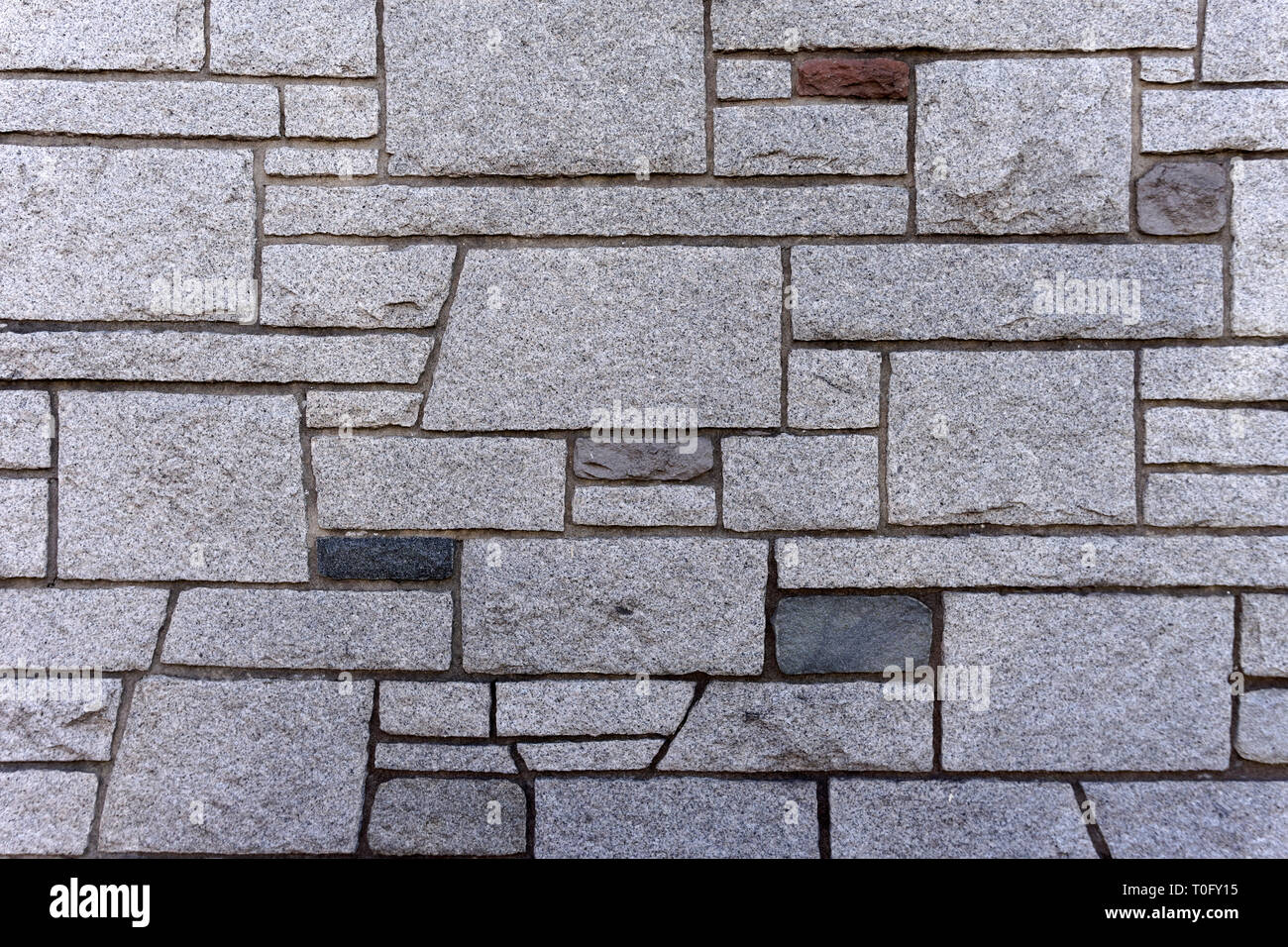 Nahaufnahme von einer Steinmauer mit polygonalen förmige Blöcke Stockfoto