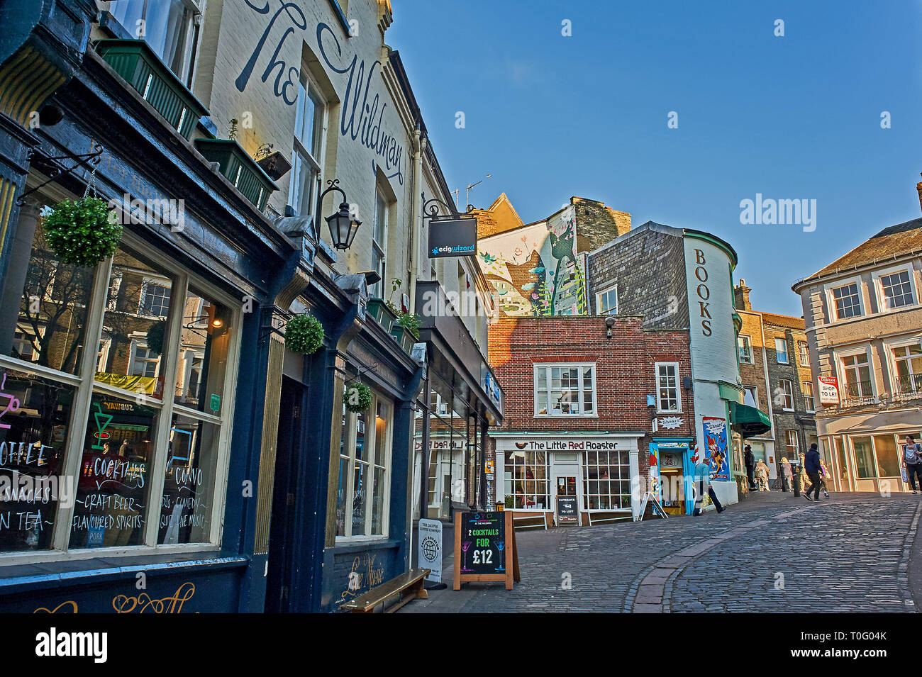 Stadtzentrum Straßenszene in Norwich Stockfoto