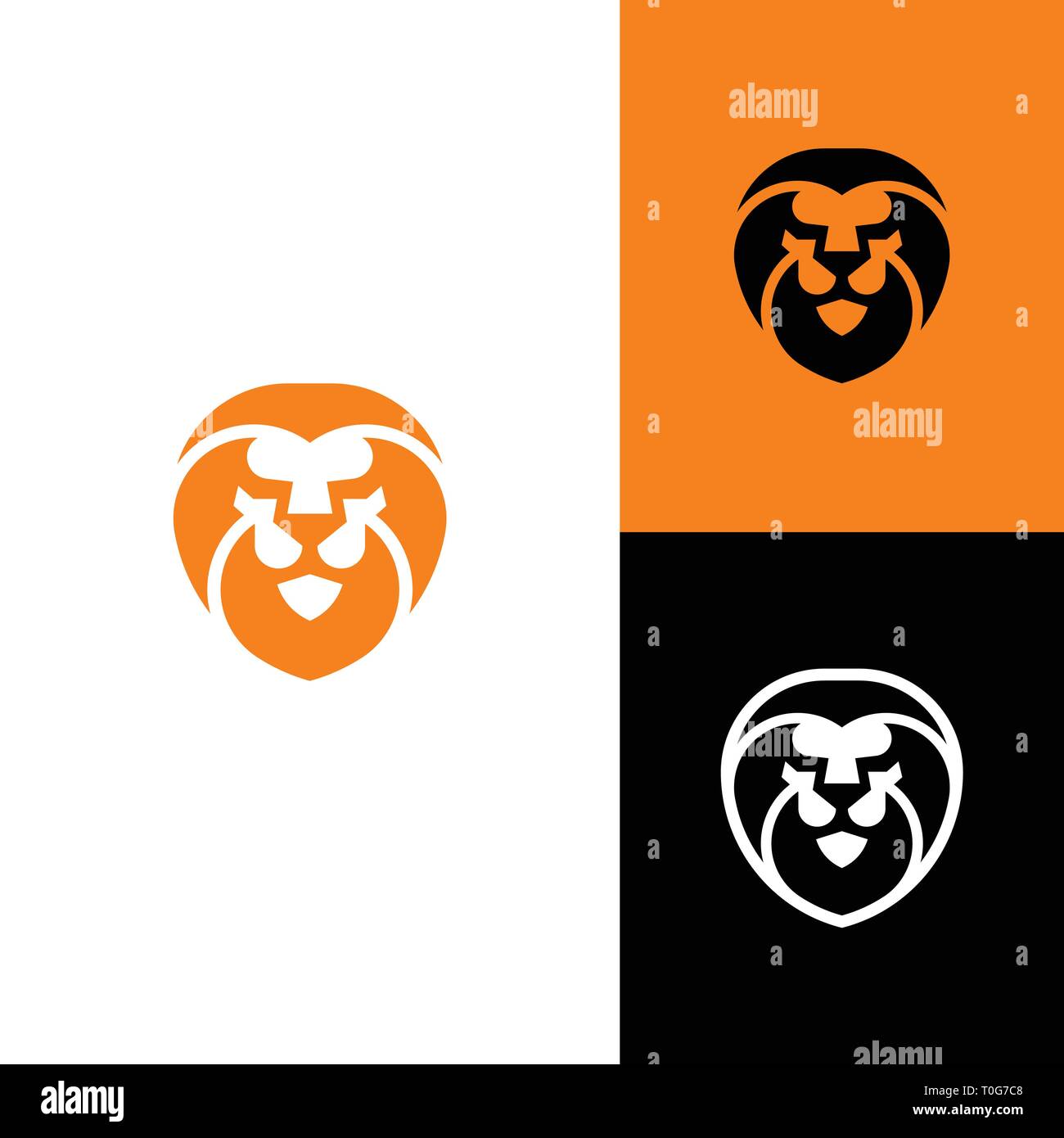 Abstract Lion's Head Konzeption Illustration Vektor Design vorlage. Geeignet für kreative Industrie, Multimedia, Entertainment, Ausbildungen, Shop, und alle r Stock Vektor