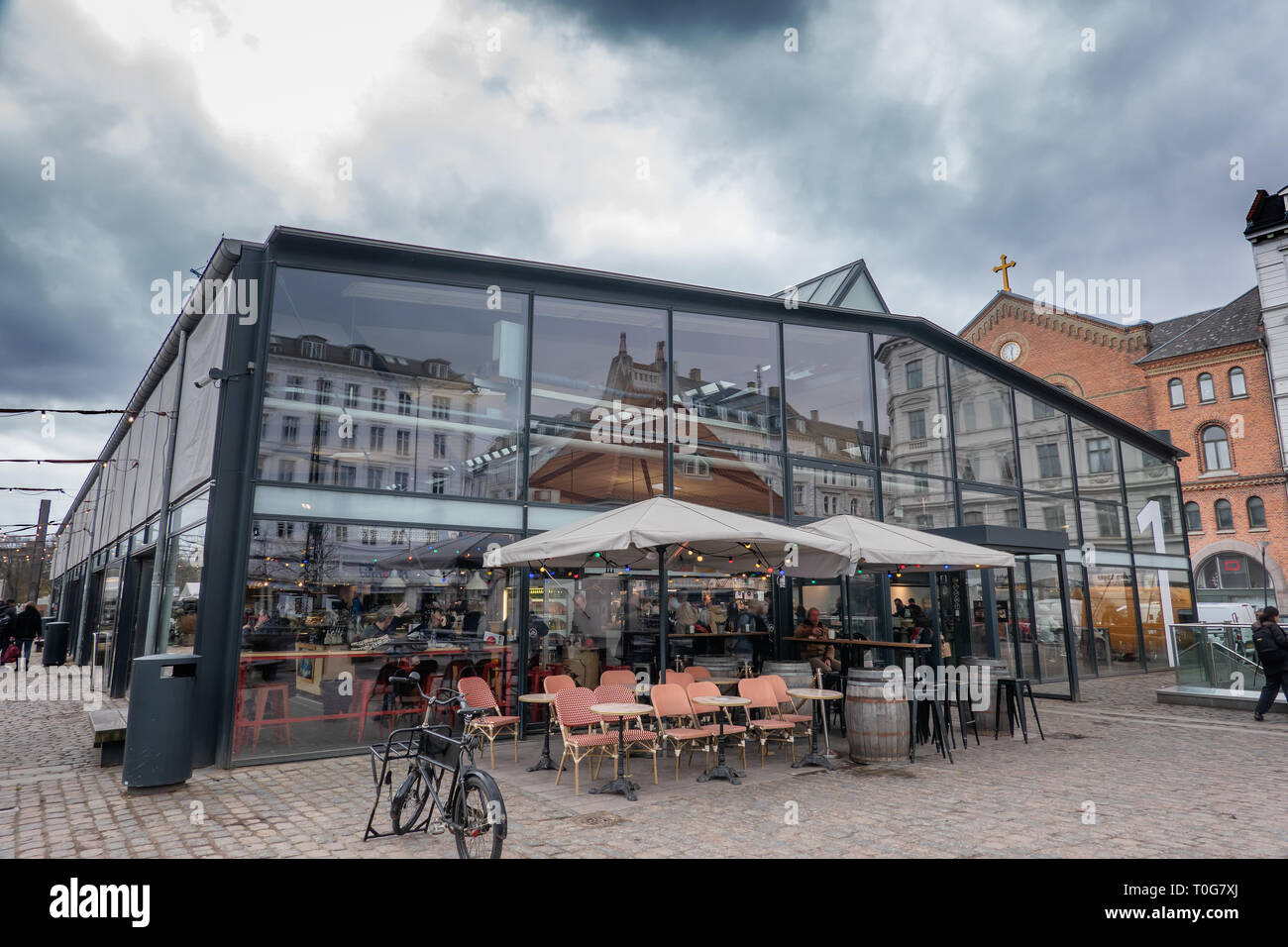 Torvehallerne Farmers Market in Kopenhagen, Dänemark. Stockfoto